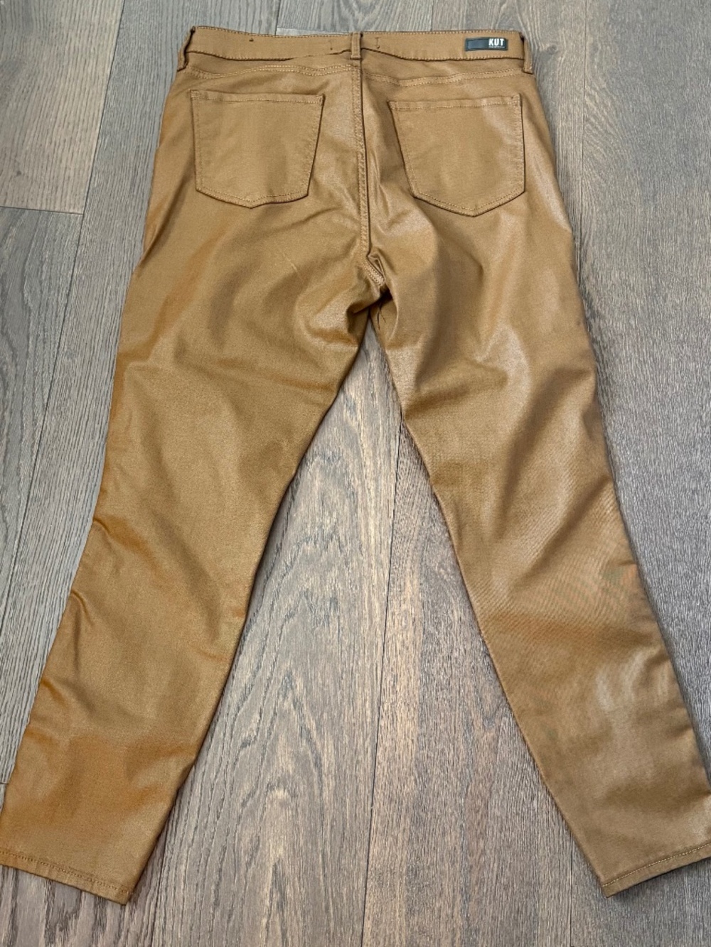 KUT from the Kloth Coated Skinny Jeans — Bronze/Camel, Size 14 - Picture 2 of 8